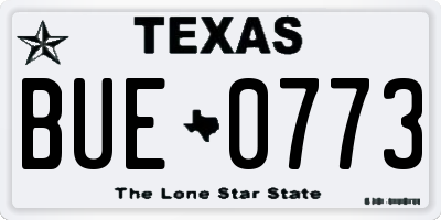 TX license plate BUE0773