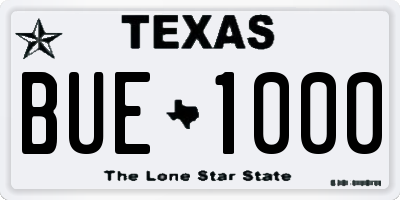 TX license plate BUE1000