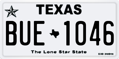 TX license plate BUE1046