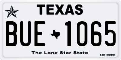 TX license plate BUE1065
