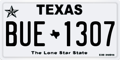 TX license plate BUE1307