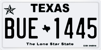 TX license plate BUE1445