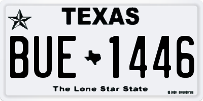 TX license plate BUE1446
