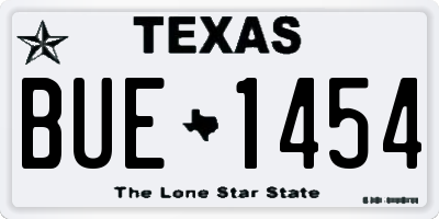 TX license plate BUE1454