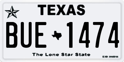 TX license plate BUE1474