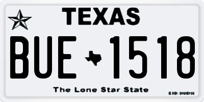 TX license plate BUE1518