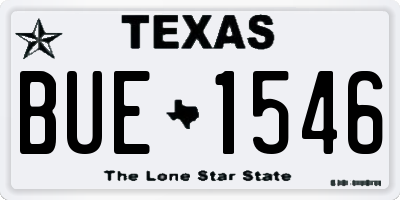 TX license plate BUE1546