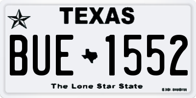 TX license plate BUE1552