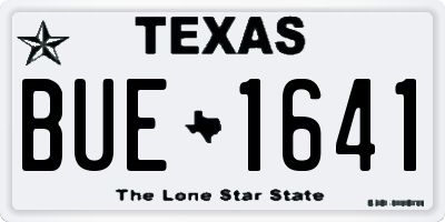 TX license plate BUE1641
