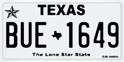 TX license plate BUE1649