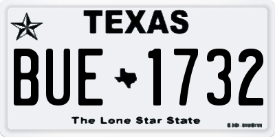 TX license plate BUE1732