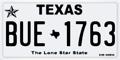 TX license plate BUE1763