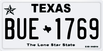 TX license plate BUE1769
