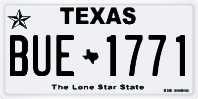 TX license plate BUE1771