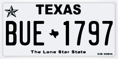 TX license plate BUE1797