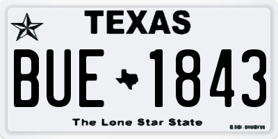 TX license plate BUE1843