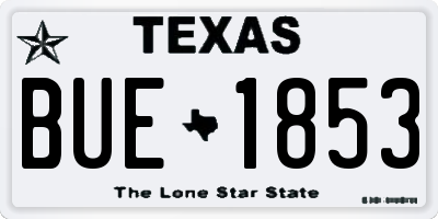 TX license plate BUE1853