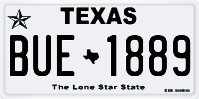 TX license plate BUE1889
