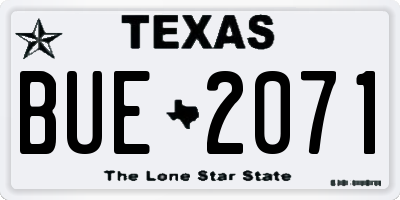 TX license plate BUE2071