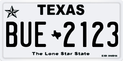 TX license plate BUE2123