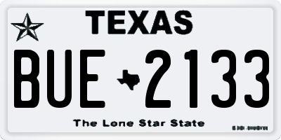 TX license plate BUE2133