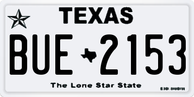 TX license plate BUE2153