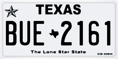 TX license plate BUE2161