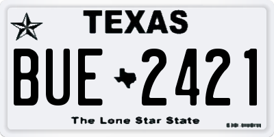 TX license plate BUE2421