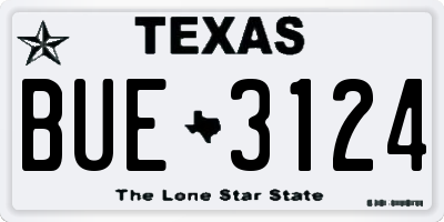TX license plate BUE3124