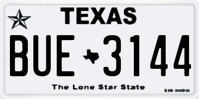 TX license plate BUE3144