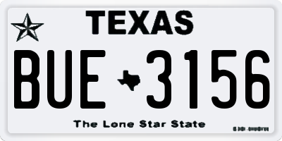 TX license plate BUE3156