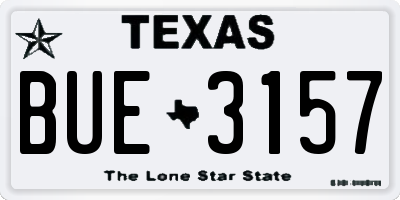 TX license plate BUE3157