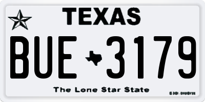 TX license plate BUE3179