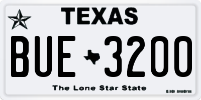 TX license plate BUE3200