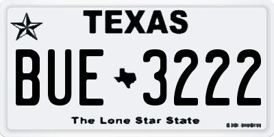 TX license plate BUE3222
