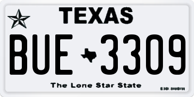 TX license plate BUE3309