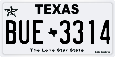 TX license plate BUE3314
