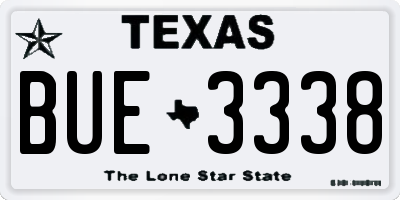 TX license plate BUE3338