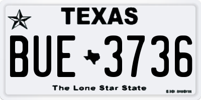 TX license plate BUE3736