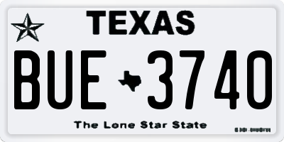 TX license plate BUE3740