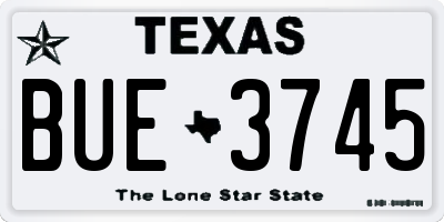 TX license plate BUE3745