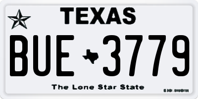 TX license plate BUE3779