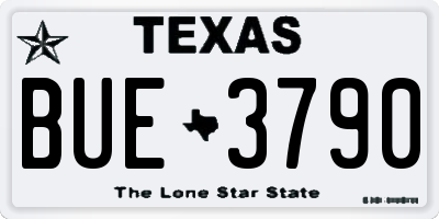 TX license plate BUE3790