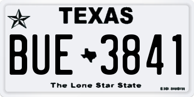 TX license plate BUE3841