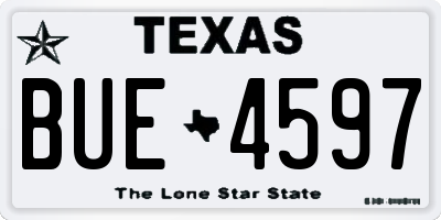 TX license plate BUE4597