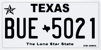 TX license plate BUE5021