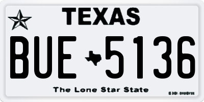 TX license plate BUE5136