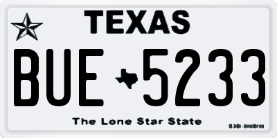TX license plate BUE5233