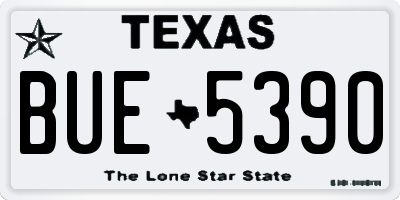 TX license plate BUE5390