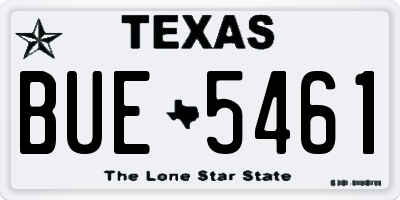 TX license plate BUE5461